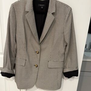 Ann Taylor Black and White Houndstooth Jacket
